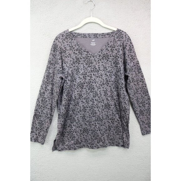 J.Jill 3/4 Sleeve V Neck Supima Tunic-Size Small-Animal Print - Picture 1 of 10